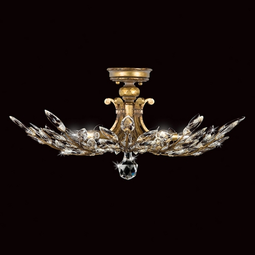 Fine Art Lamps Fine Art Lamps Crystal Laurel Gold Leaf Semi-Flushmount Light 776240ST