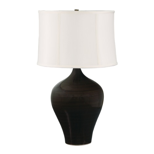 House of Troy Lighting House of Troy Scatchard Brown Gloss Table Lamp with Drum Shade GS160-BR