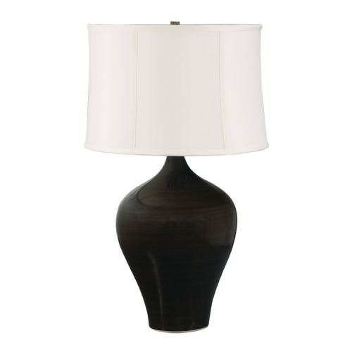Scatchard Stoneware Brown Gloss Table Lamp by House of Troy Lighting