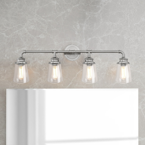 Hinkley Hinkley Fritz 4-Light Brushed Nickel Bathroom Light with Clear Glass 5034BN
