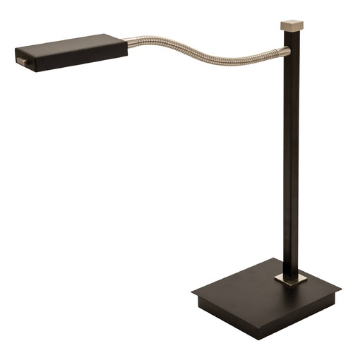 Lewis Black with Satin Nickel LED Swing-Arm Lamp by House of Troy Lighting