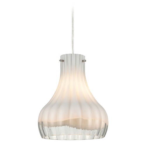 Elk Lighting Elk Lighting Coastal Scallop Satin Nickel Mini-Pendant Light with Bowl / Dome Shade 30150/1