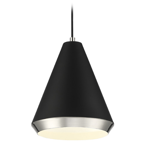 Meridian 10-Inch Mini Pendant in Black & Polished Nickel by Meridian M70122MBKPN