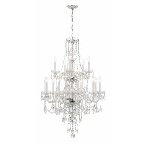 Crystorama Lighting Traditional Crystal 15-Light Chandelier in Chrome by Crystorama 1155-CH-CL-MWP