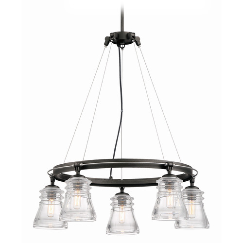 Minka Lavery Graham Avenue Smoked Iron & Brushed Nickel Chandelier by Minka Lavery 2736-709