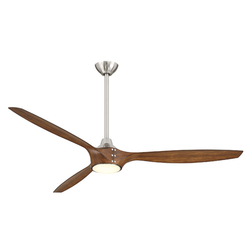 Pierce 65-Inch LED Smart Fan in Brushed Nickel & Koa by Minka Aire