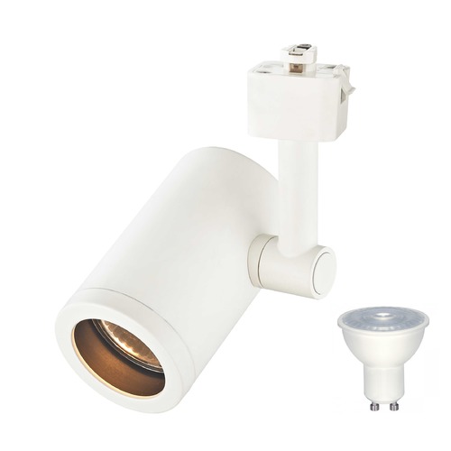 White 3000K LED Cylinder Track Head for Juno Track System by Recesso