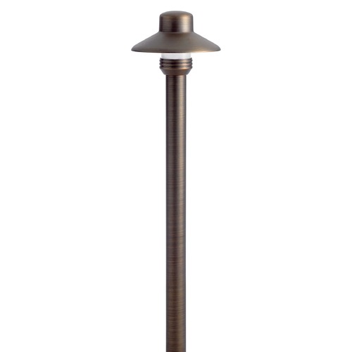 Kichler Lighting 12V Brass Small Hat Dome Centennial Brass Path Light by Kichler Lighting 15506CBR