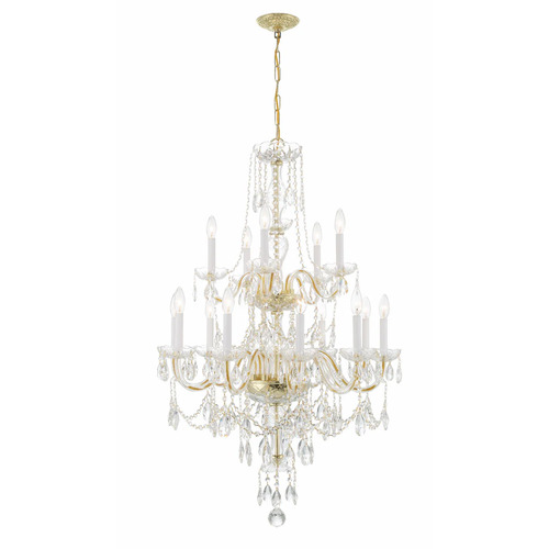 Crystorama Lighting Traditional Crystal 15-Light Chandelier in Brass by Crystorama 1155-PB-CL-MWP