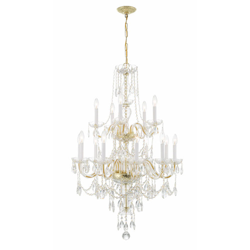 Traditional Crystal 15-Light Chandelier in Brass by Crystorama