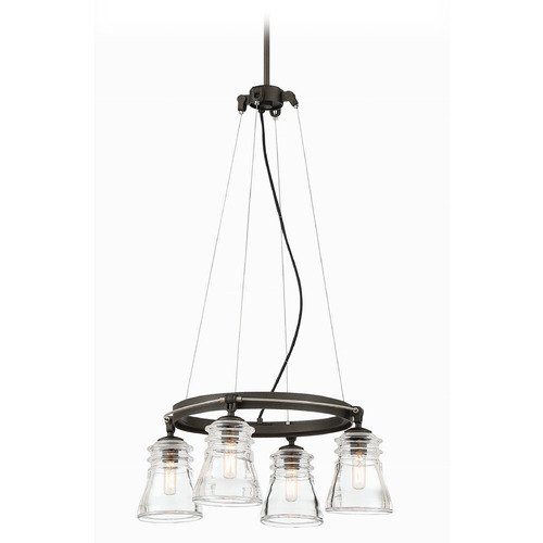 Graham Avenue Smoked Iron & Brushed Nickel Chandelier by Minka Lavery