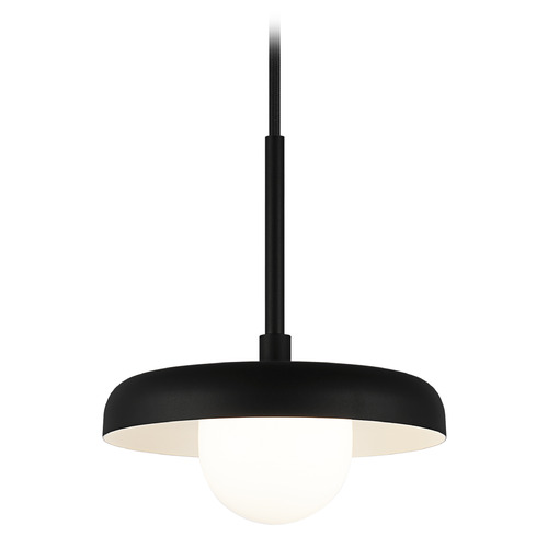 Matteo Lighting Matteo Lighting Creston Matte Black LED Mini-Pendant Light with Bowl / Dome Shade C34401MBOP