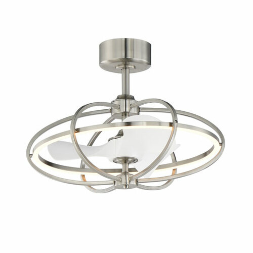 Corona Wifi-Enabled LED Chandelier Fan in Nickel by Maxim Lighting