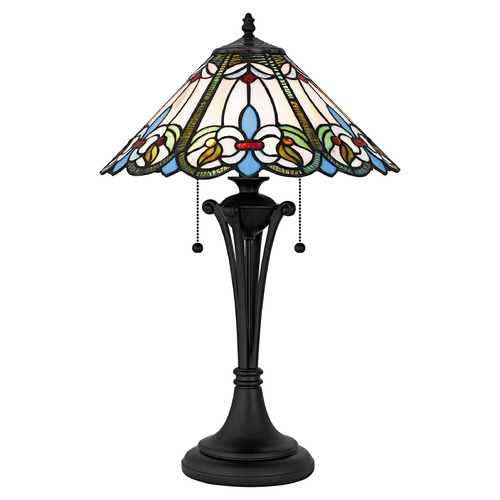 Quoizel Lighting Giles Matte Black Table Lamp with Conical Shade