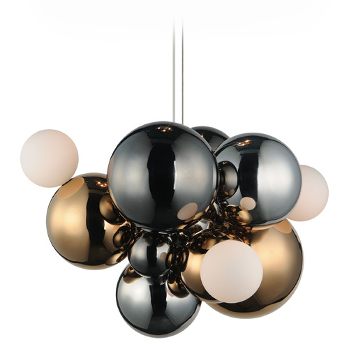 Et2 Stormy Multi-Plated LED Pendant Light with Globe Shade