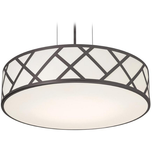 Afx Lighting Haven Black LED Pendant Light with Drum Shade
