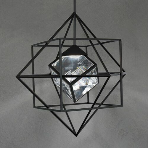 Heracles 38-Inch LED Crystal Pendant in Black by Schonbek Beyond