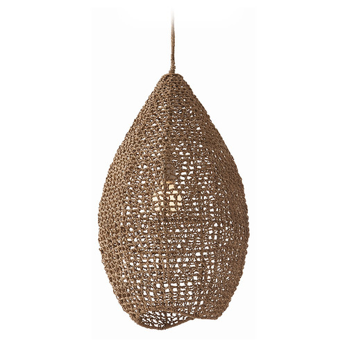 Evers Pendant in Natural Sea Grass & Polished Nickel by Arteriors Home