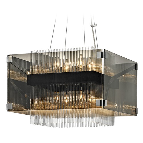 Apollo 20.50-Inch Dark Bronze & Chrome Chandelier by Troy Lighting