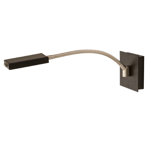 Lewis Black with Satin Nickel LED Swing-Arm Lamp by House of Troy Lighting