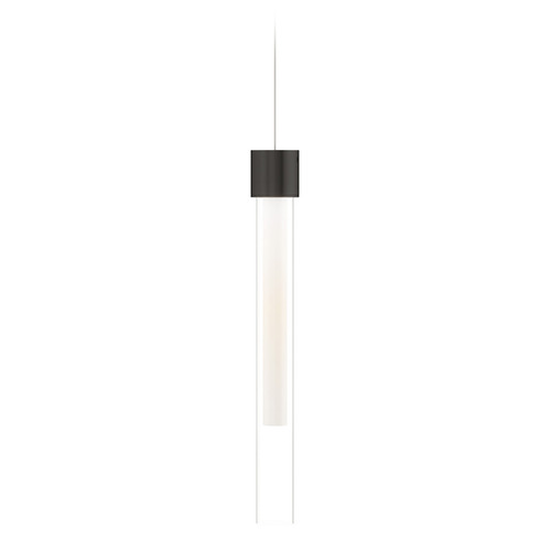 Mini Linger LED Freejack Pendant in Black & Frost by Visual Comfort Modern