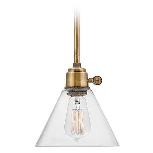 Hinkley Arti Small Pendant in Heritage Brass by Hinkley Lighting 3697HB-CL