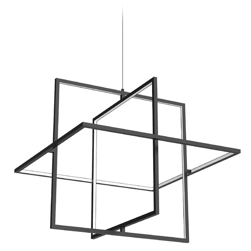 Mondrian 27.5-Inch Adjustable LED Pendant in Black by Kuzco Lighting