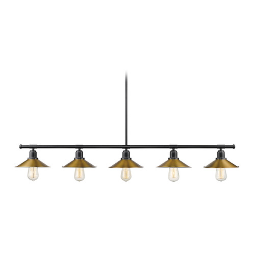Z-Lite Casa Matte Black & Factory Brass Linear Light by Z-Lite 613-5L-MB+FB