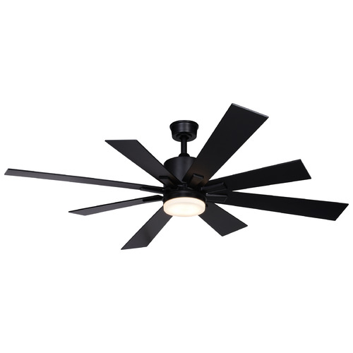 Vaxcel Lighting Crawford Black LED Ceiling Fan with Light