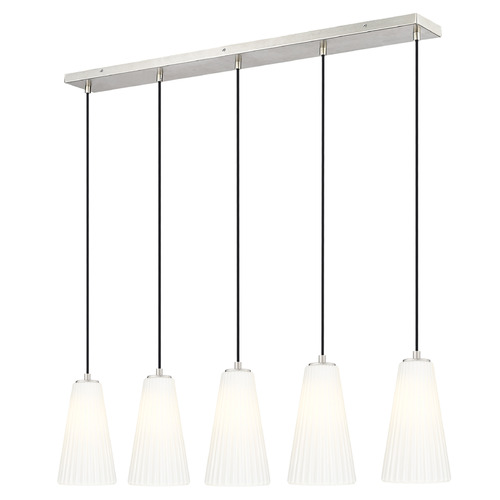 Z-Lite Farrell Brushed Nickel Multi-Light Pendant with Conical Shade