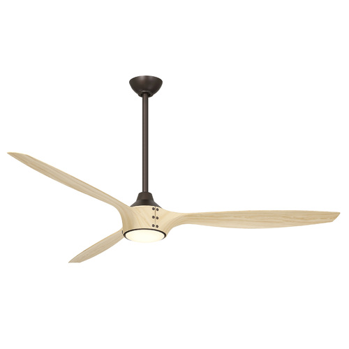 Pierce 65-Inch LED Smart Fan in Dark Bronze & White Oak by Minka Aire
