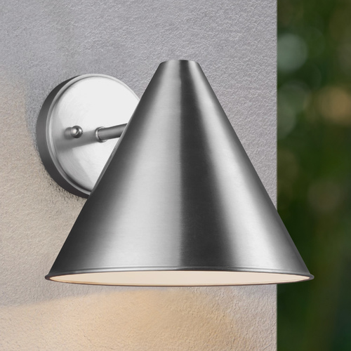 Generation Lighting Crittenden 10-Inch Outdoor Wall Light in Satin Aluminum by Generation Lighting 8538501-04