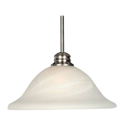 Maxim Lighting Maxim Lighting Essentials Satin Nickel Pendant Light with Bell Shade 91061MRSN