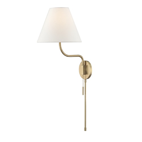 Mitzi by Hudson Valley Patti Aged Brass Convertible Wall Lamp by Mitzi by Hudson Valley HL240101-AGB
