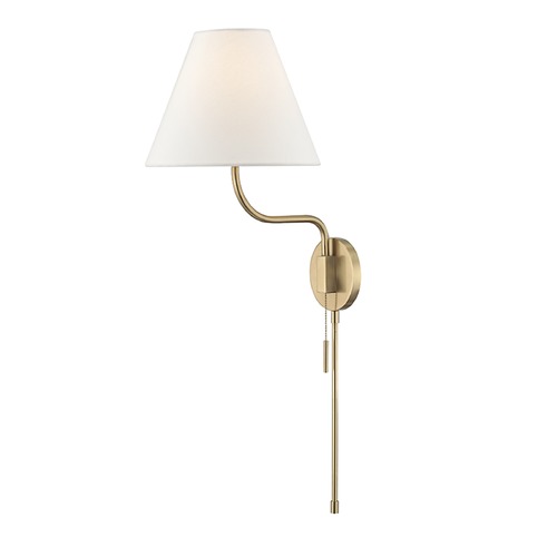 Mitzi by Hudson Valley Patti Aged Brass Convertible Wall Lamp by Mitzi by Hudson Valley HL240101-AGB