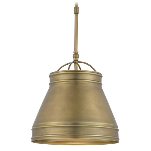Currey and Company Lighting Currey and Company Lumley Antique Brass Pendant Light with Conical Shade 9000-0488