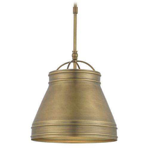 Currey and Company Lumley Antique Brass Pendant Light with Conical Shade
