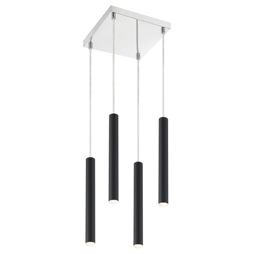 Z-Lite Forest Matte Black LED Multi-Light Pendant by Z-Lite 917MP12-MB-LED-4SCH