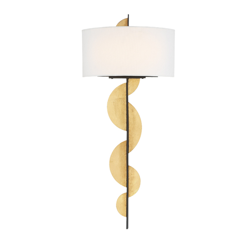 Navia 2-Light LED Wall Sconce in Sand Coal & Gold Leaf by Metropolitan