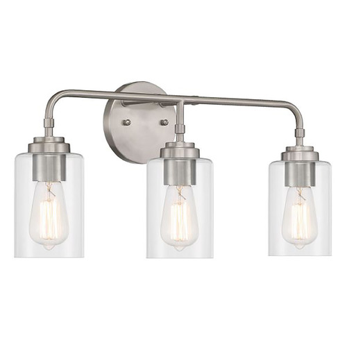 Stowe Brushed Polished Nickel Bathroom Light by Craftmade Lighting