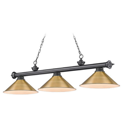 Cordon Bronze Plate Billiard Light by Z-Lite