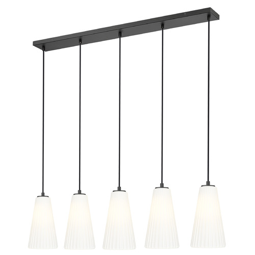Z-Lite Farrell Matte Black Multi-Light Pendant with Conical Shade