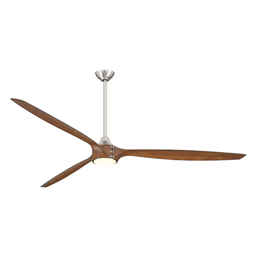 Pierce 84-Inch LED Smart Fan in Nickel & Distressed Koa by Minka Aire