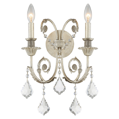 Crystorama Lighting Regis Olde Silver Sconce