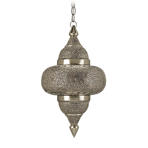 Modern Drum Pendant Light with Amber Glass in Nickel & Copper/lacquer/amber Finish