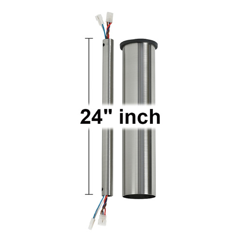 24-Inch Minimalist Downrod in Steel by Visual Comfort & Co Fans