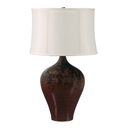 Scatchard Stoneware Decorated Red Table Lamp by House of Troy Lighting