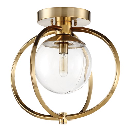 Piltz 14.50-Inch Semi-Flush Mount in Satin Brass by Craftmade Lighting