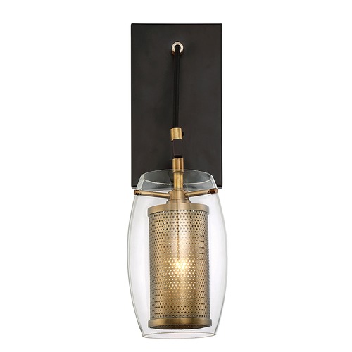 Dunbar Vintage Black & Warm Brass Sconce by Savoy House