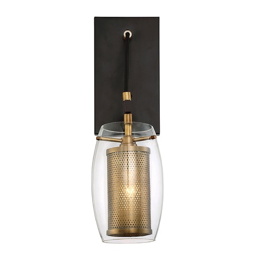 Savoy House Dunbar Vintage Black & Warm Brass Sconce by Savoy House 9-9065-1-95